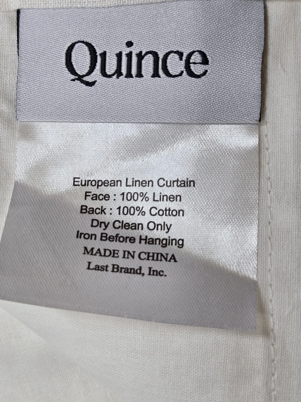 NWT QUINCE Set Of 2 48x108 European Linen Curtains Cream 0361